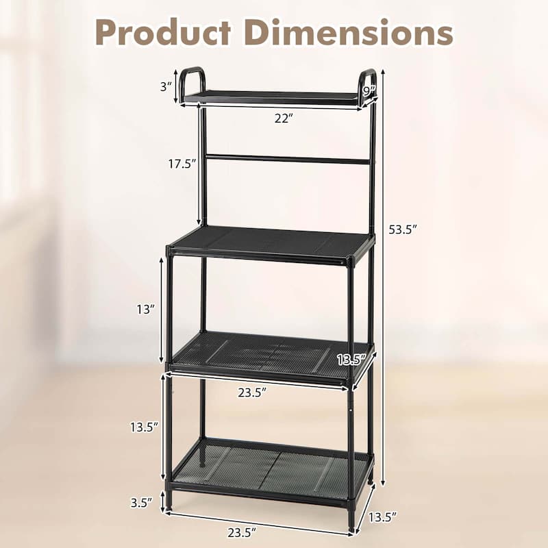Costway 4-Tier Baker's Rack Microwave Oven Stand Shelves Kitchen - See Details
