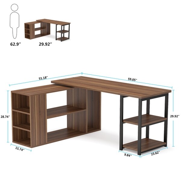 Tribesigns 59 Inch L Shaped Desk with Monitor Stand, Reversible 並行輸入品 Tribesigns Reversible L Shaped Desk with Monitor Stand, 59 Inch