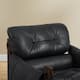 Art Leon Genuine Leather Accent Chair with Ash Wood Legs