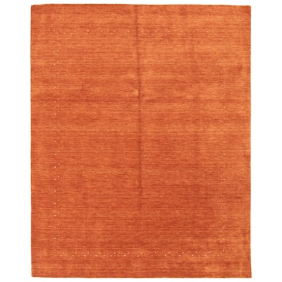 ECARPETGALLERY Hand Loomed Kashkuli Gabbeh Dark Copper Wool Rug - 8'1 x 10'0