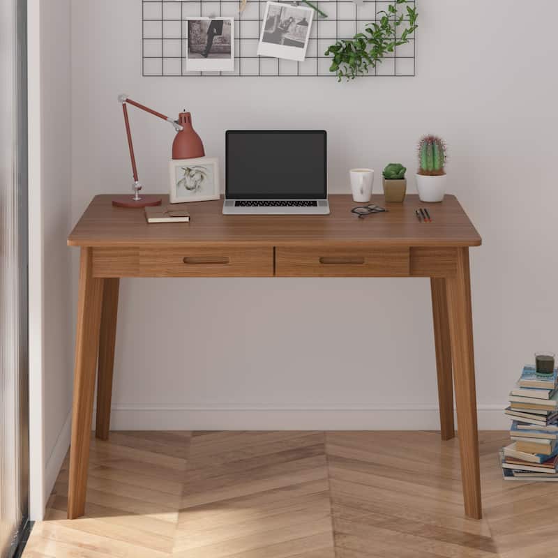 39.4"W Classic Home Office Desk, Writing Desk With Drawers