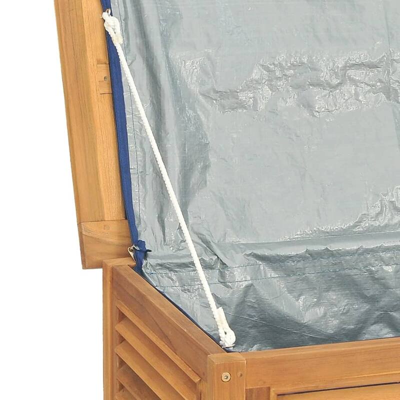 vidaXL Patio Storage Box Outdoor Cushion Storage with Bag Solid Wood Teak