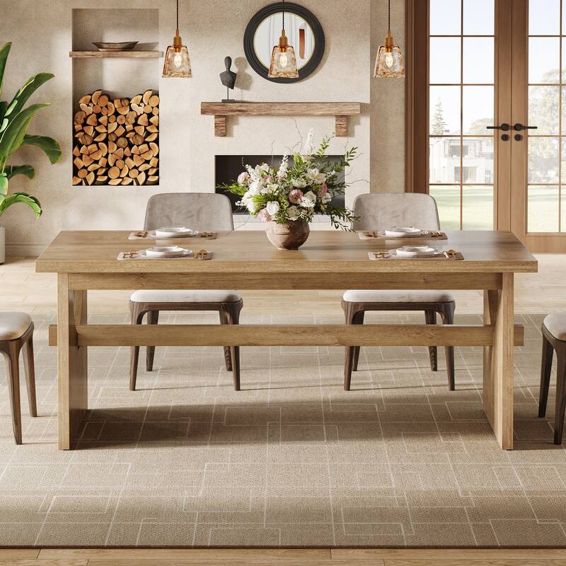 63" Large Rectangular Dining Table for 4-6 People
