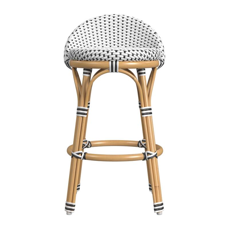 Inez 24 in. Seat Height Rattan Low Back Counter Stool
