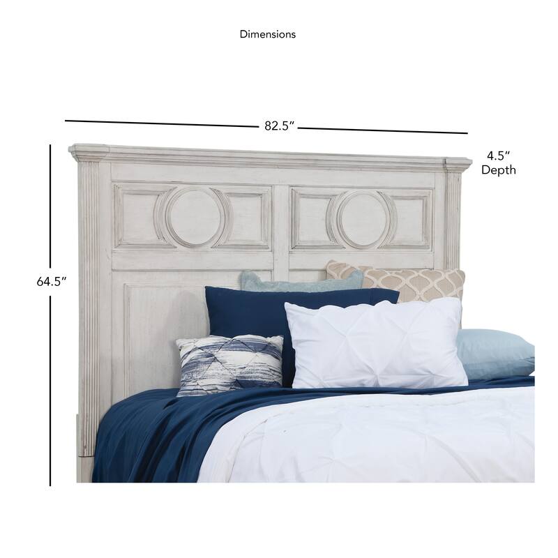 Bristow Antique White Panel Headboard - King