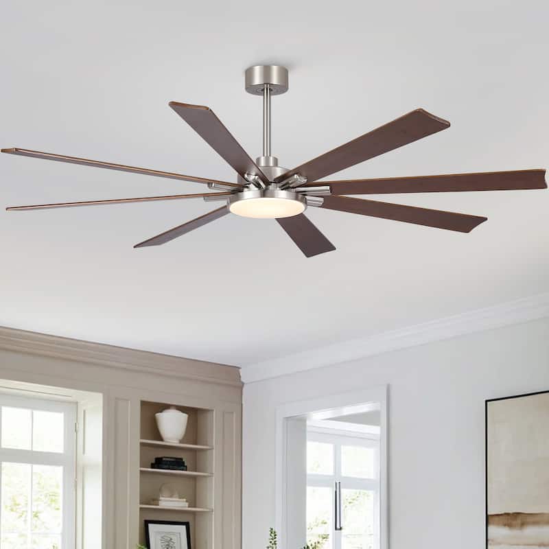 Gabriel 72 in. Indoor Black PlyWood Smart Ceiling Fan with Integrated LED, Works with Alexa/Google
