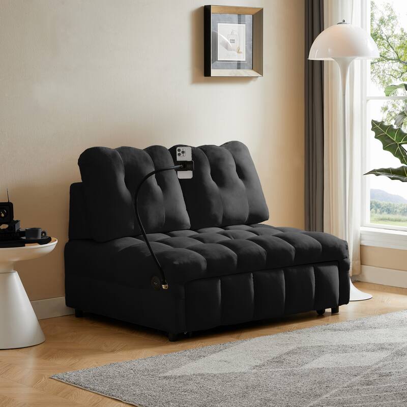 Velvet Pull-out Sofa Bed