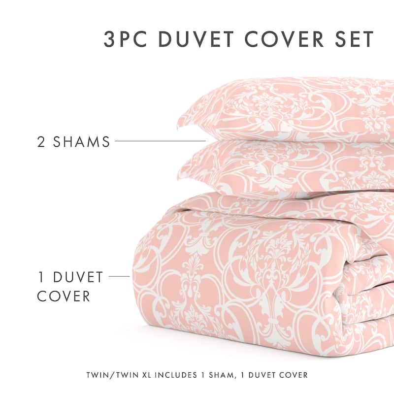 Becky Cameron Oversized Romantic Damask 3 Piece Duvet Cover Set