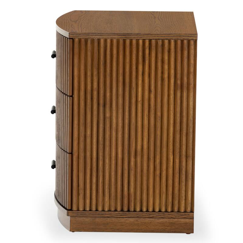 SAFAVIEH Couture Shelbie 3-Drawer Reeded Nightstand, Fully Assembled