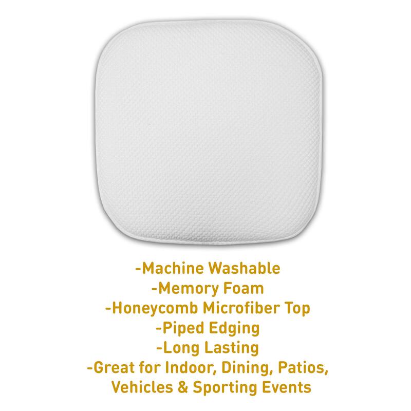 16-in. Square Non-slip Memory Foam Seat Cushions (2 OR 4) - 16 X 16