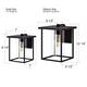 1-light Matte Black Outdoor Wall Sconce Lantern with Clear Glass Shade