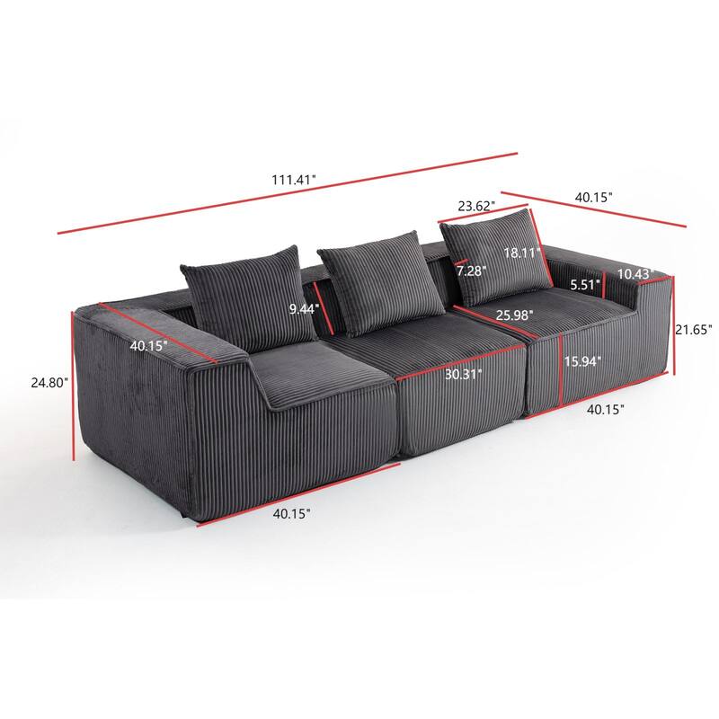 Multi Person Modular Compression Sofa That Can Be Freely
