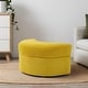 preview thumbnail 60 of 96, Upholstered Chenille Boucle Half Moon Storage Ottoman with Tray