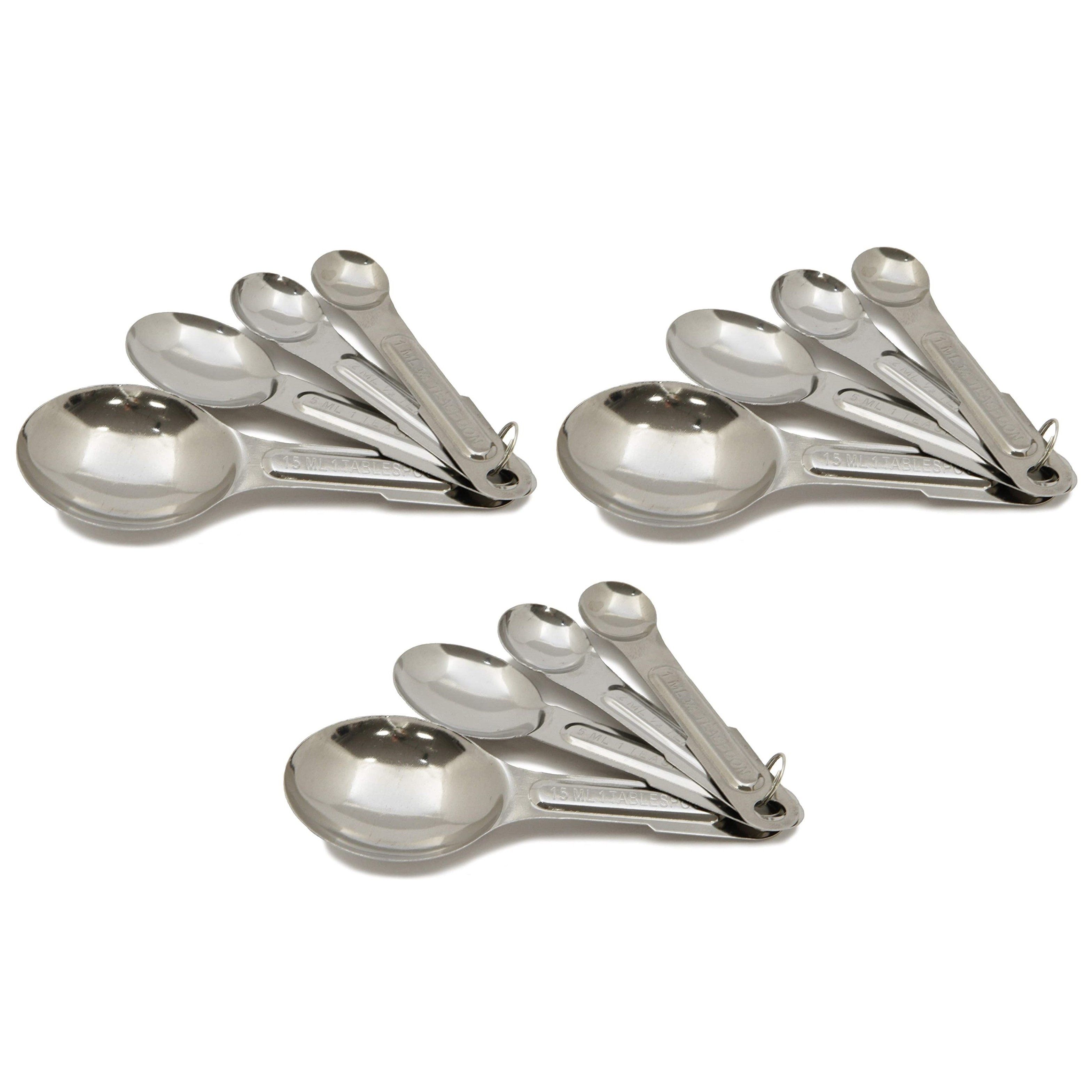 Chef Craft 4 Piece Nesting Stainless Steel Measuring Spoon Set - 1/4 Teaspoon to 1 Tablespoon