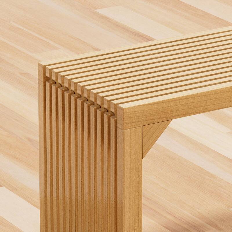 Rustic Solid Wood Bench - Triangular Support Design