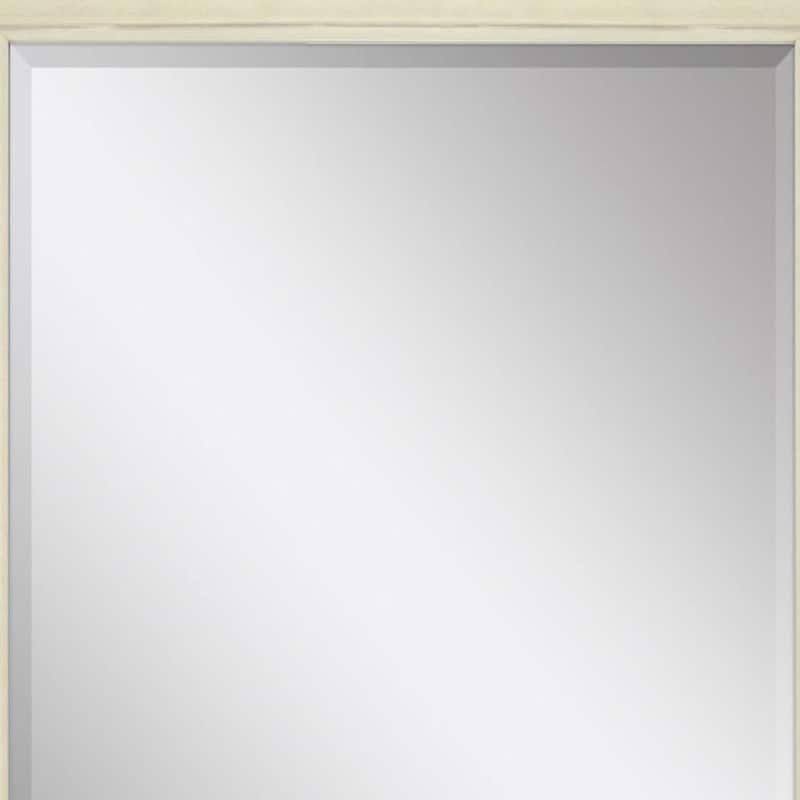 HomeRoots 40" White Solid Wood Framed Accent Mirror - 28.00 in. x 40.00 in. x 2.00 in.