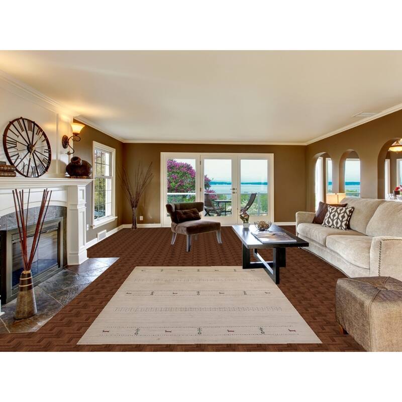 Gabbeh Indian Area Rug Handmade Contemporary Wool Carpet - 5'6" x 7'10"