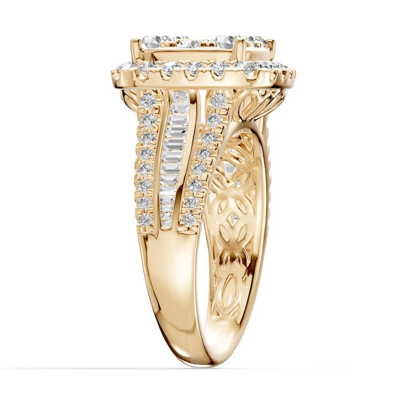 AEON Luminara Royale Cushion 1.50ct Lab Grown Diamond Cluster Halo Ring