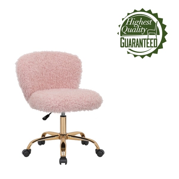 Plush pink office hotsell chair