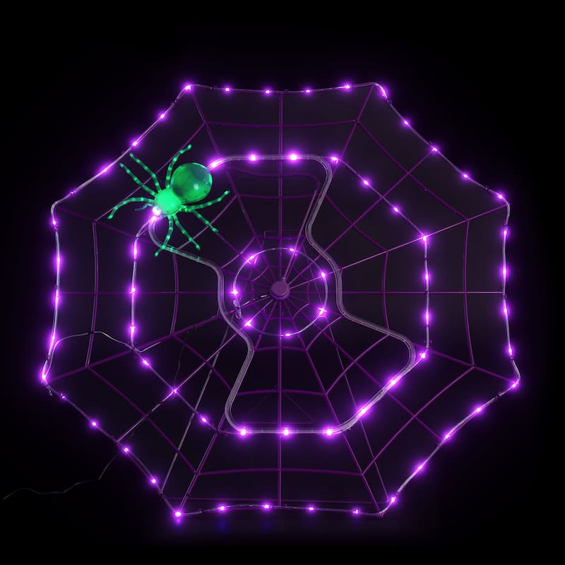 4 ft. Outdoor Animated Spider Web - Purple Web
