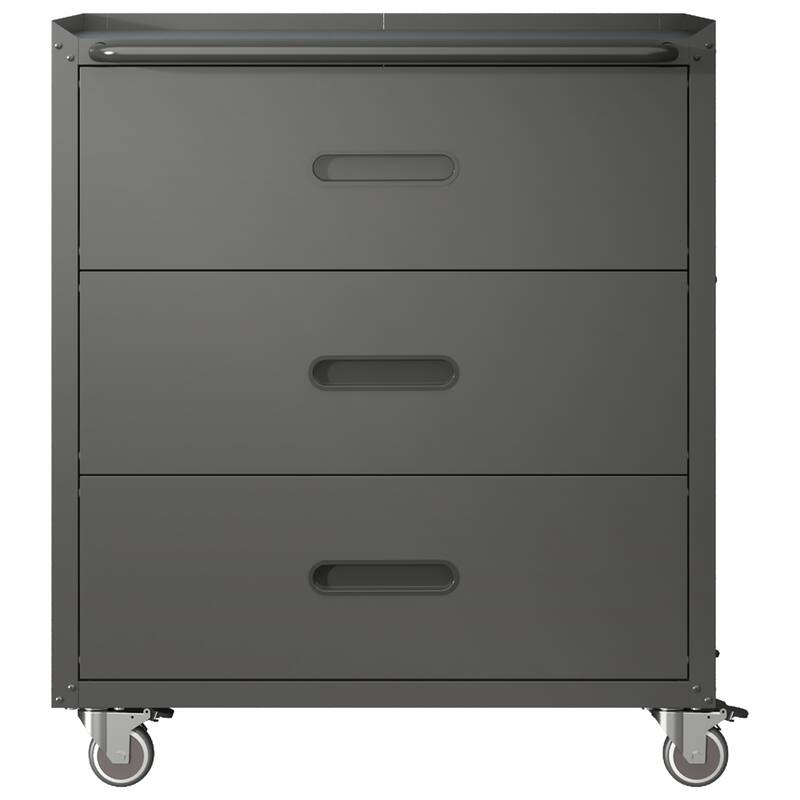Heavy-Duty Metal Storage Cabinet with Wheels - 3 Drawer Tool Cabinet