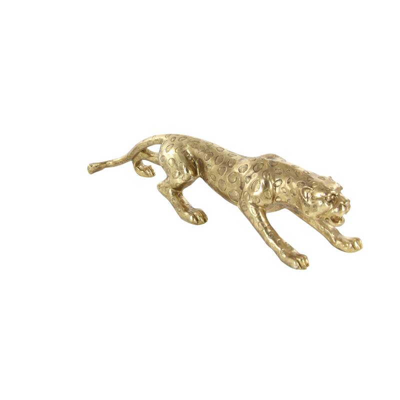 Stylish Polystone Leopard Sculpture - Silver or Gold