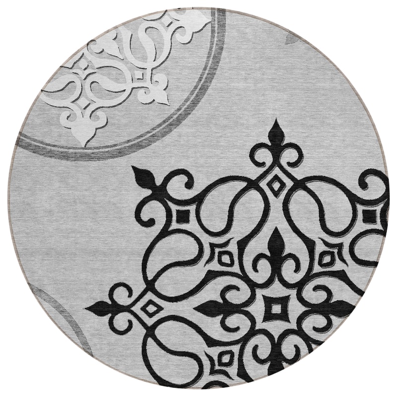 Machine Washable Indoor/ Outdoor Chantille Bold Medallion Rug