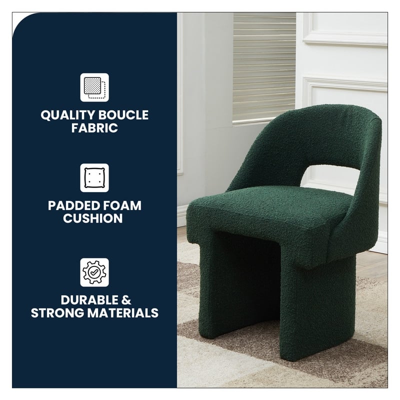 Quell Modern Boucle Upholstered Accent Chair with Solid Wood Frame & Plush Comfort for Home Office Living Room & Bedroom