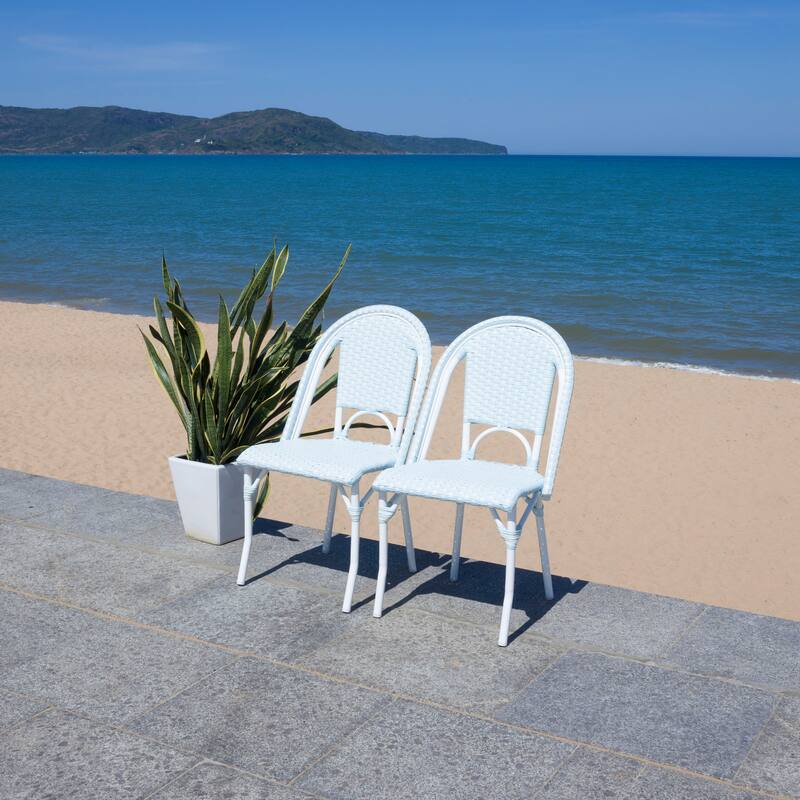 SAFAVIEH Emiliana Outdoor Side Chair Set of 2 (Fully Assembled) - 20Wx35Dx22H