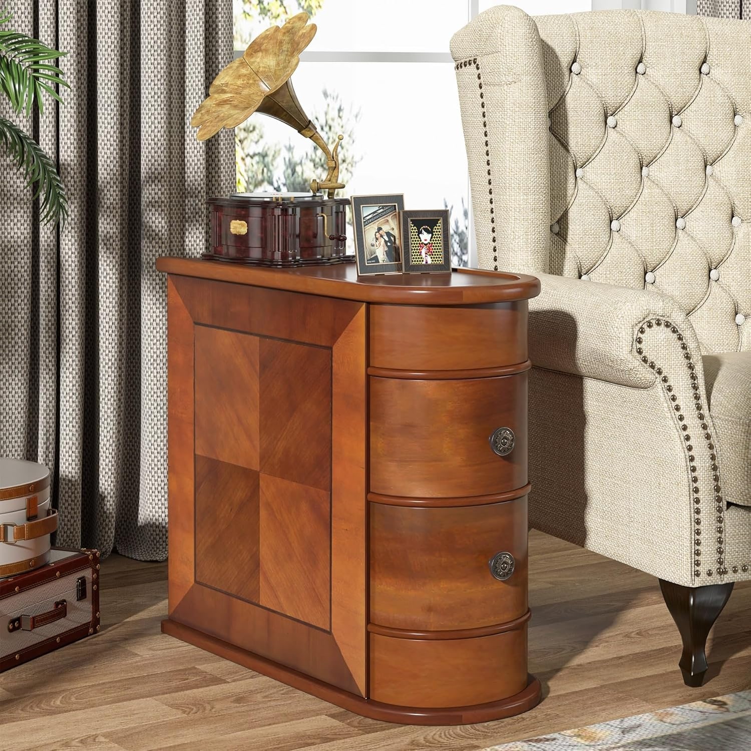 10.8" Solid Wood Narrow End Table