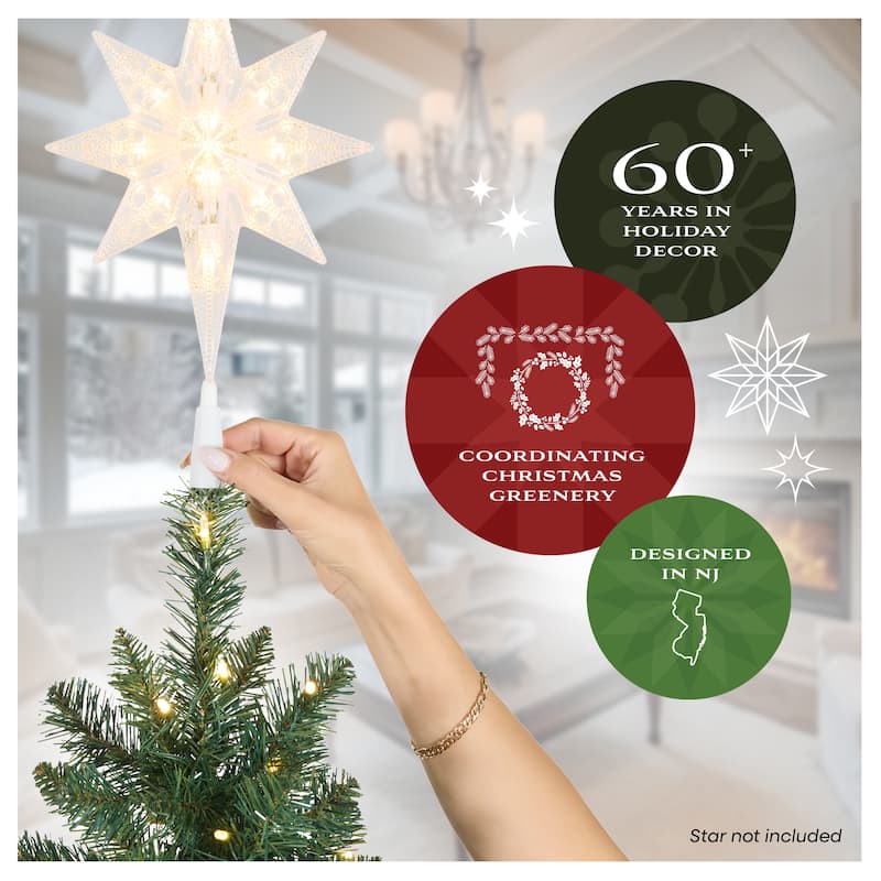 National Tree Company 9 ft Pre-Lit Charleston Pine Artificial Christmas Tree with 600 Clear Lights, Includes Metal Stand