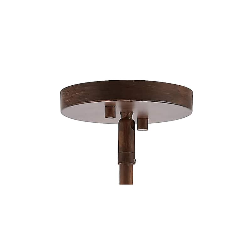 Paysan 16.75" 3-Light Adjustable Iron Rustic Industrial LED Pendant, Oil Rubbed Bronze by JONATHAN Y
