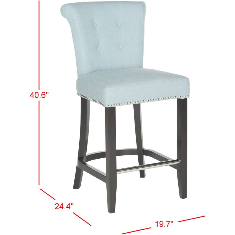 SAFAVIEH Deedee Charcoal Ring Counter Stool - 19.6" x 24.2" x 39.8" - 20Wx24Dx40H