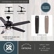preview thumbnail 5 of 10, Fircrest 60 in. Matte Black Ceiling Fan with Reversible Gray Oak-Black Oak Blades, LED Light Kit and Remote, 6 Speeds, DC Motor