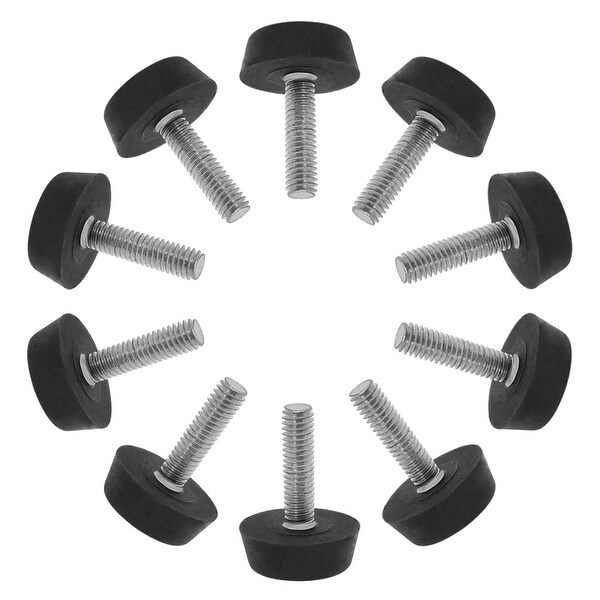 M6 x 22 x 22mm Furniture Glide Leveling Feet Adjustable Leveler Floor Protector for Table Desk Leg 10pcs