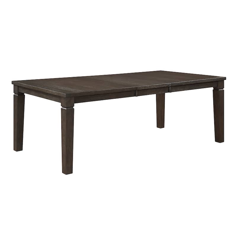 Dark Espresso Finish Dining Furniture Set Table with Extension Leaf Upholstered Bench Chairs