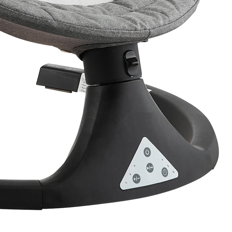 Grey Foldable Electric Baby Swing with Music 5 Gentle Swing Speeds and 3 Adjustable Seat - 28.35" L x 24.8" W x 18.5"-27.17" H