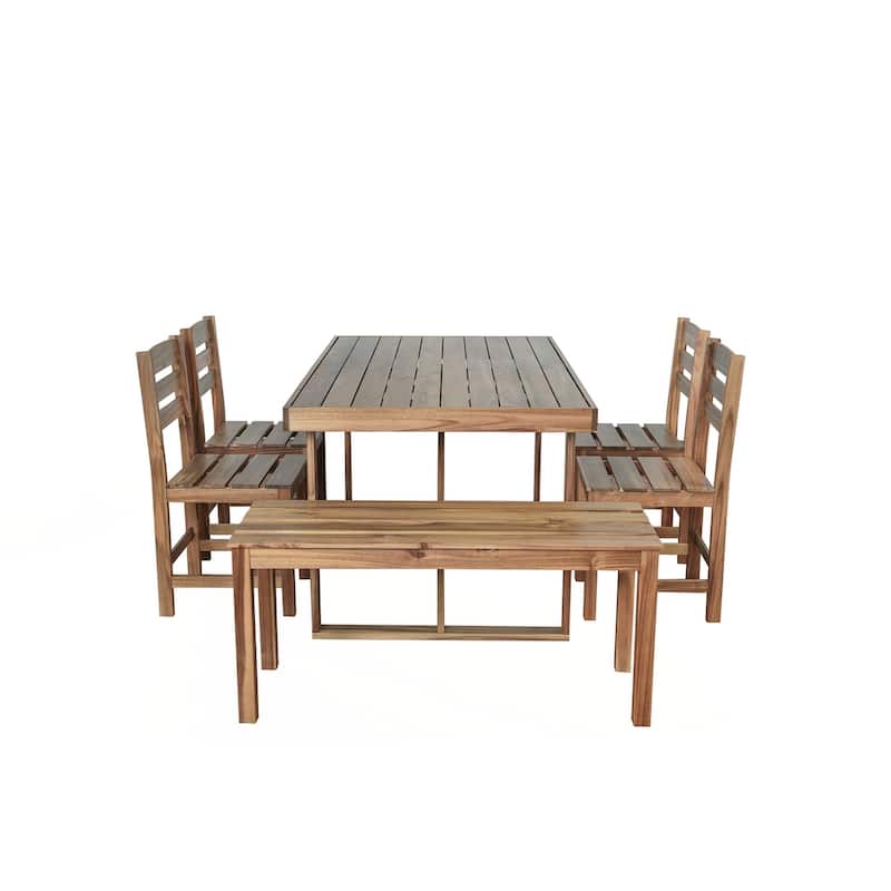 High-quality Acacia Wood Outdoor Table and Chair Set, Suitable for Patio, Balcony, Backyard