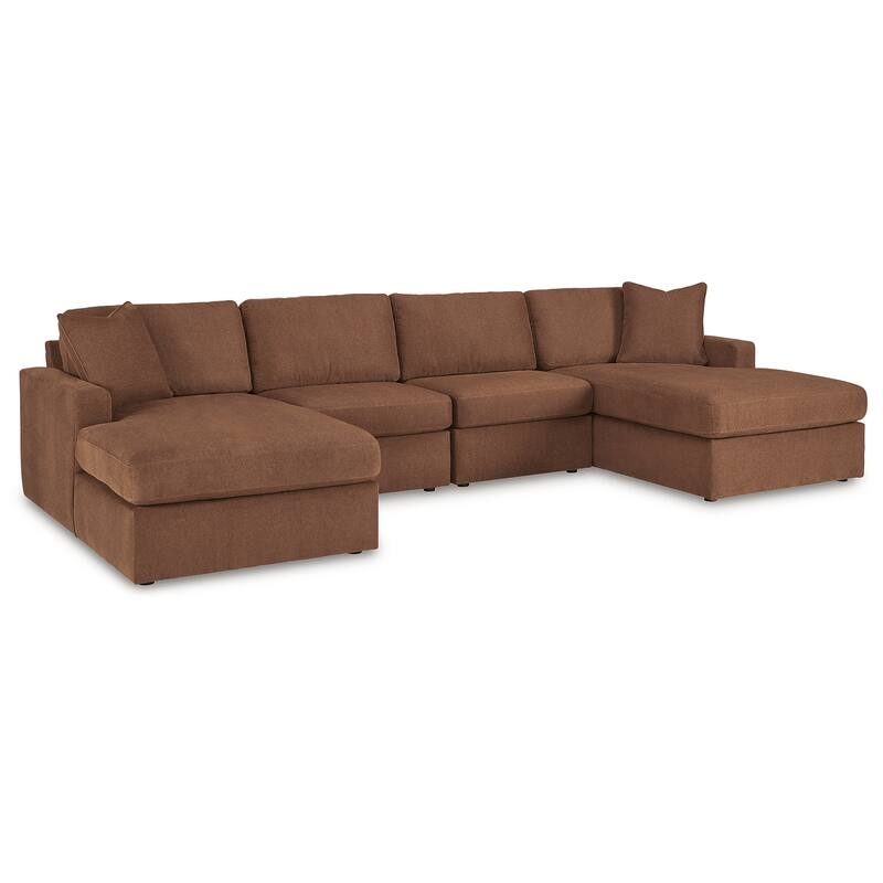 Signature Design by Ashley Modmax 4-Piece Double Chaise Sectional - 142"W x 68"D x 36"H