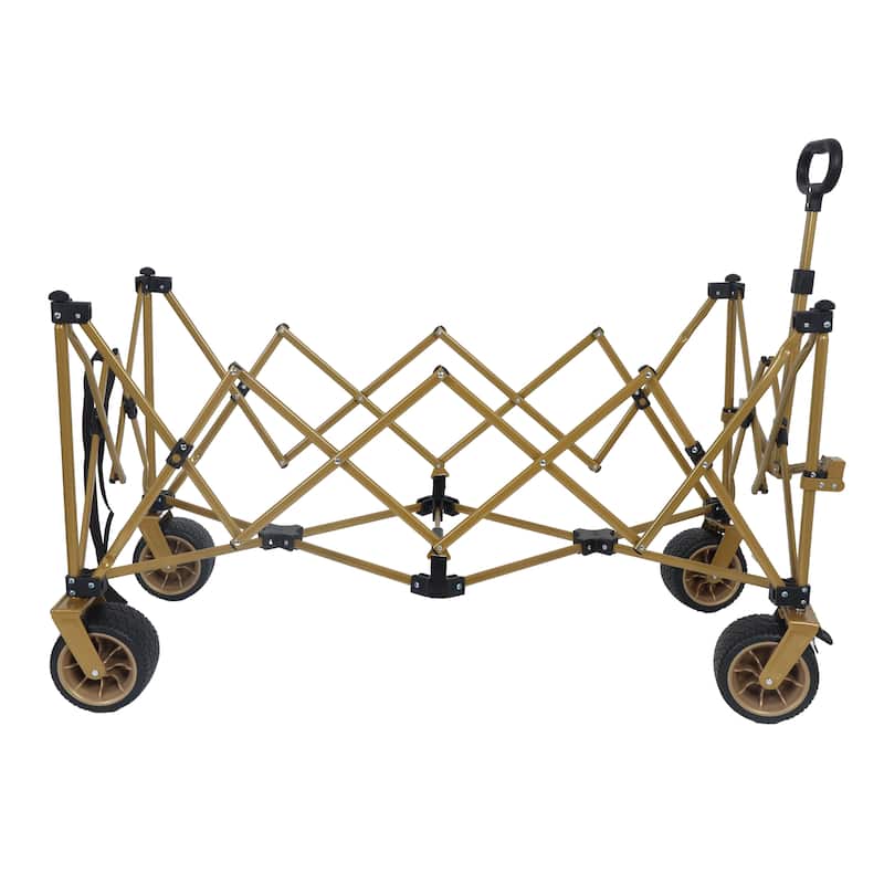 51-inch Extra long Heavy-Duty Foldable Utility Wagon, Patented Ultra-Stable Frame,1:6 Space-Saving Fold & 7" All-Terrain Wheels