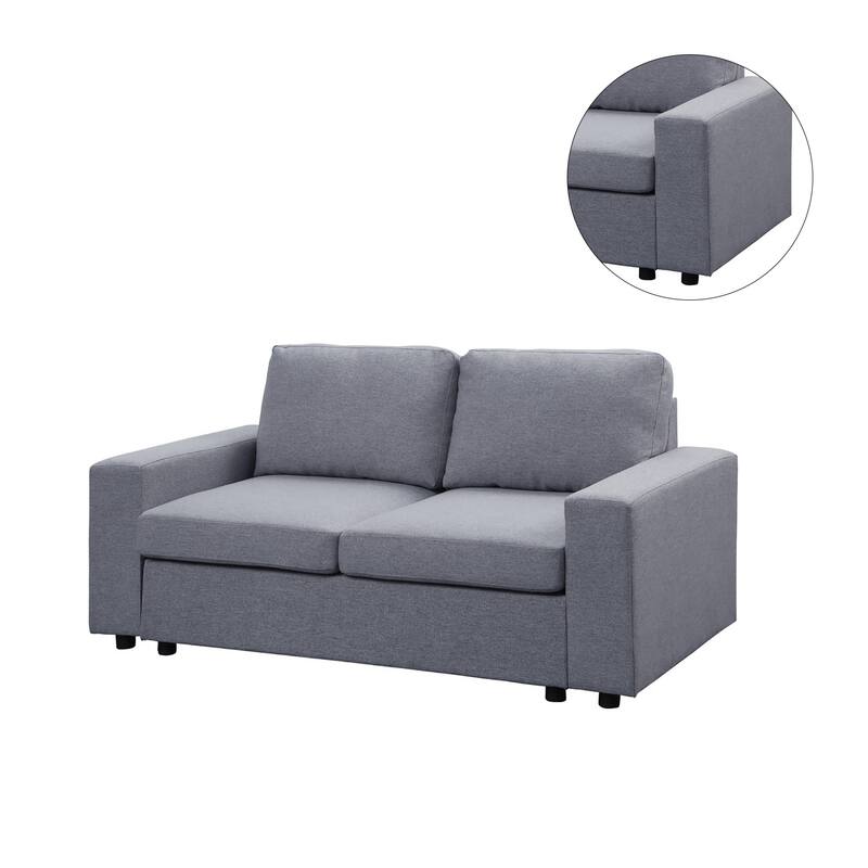 18" Seat Height Linen Loveseat