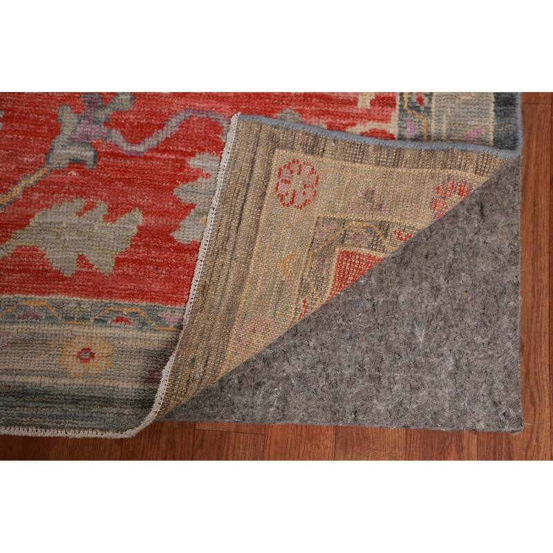 Hand Knotted Oriental 100% Wool Carpet Transitional All-Over Navy Blue & Blues Oushak Area Rug - 13' 9'' X 10' 2''
