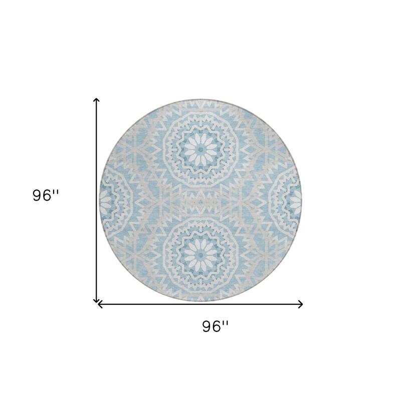 HomeRoots Floral Medallion Transitional Rectangle Outdoor Rug