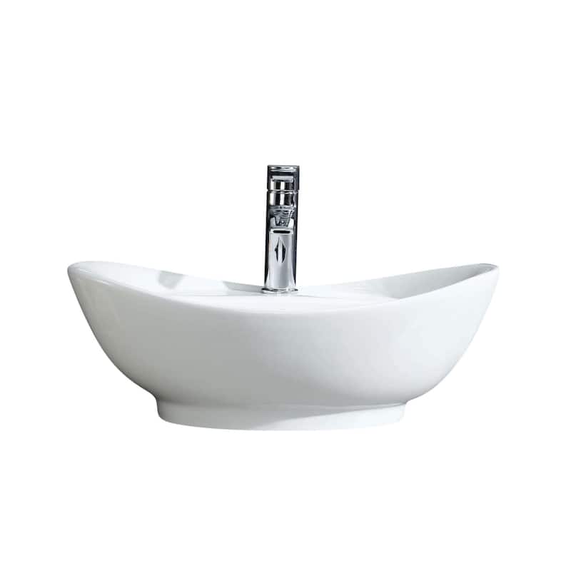 Fine Fixtures White Ceramic Chinaware 23.5-inch Vessel Sink - 23" x 15"
