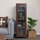 preview thumbnail 1 of 51, Solstice Metal Cabinet with 3 Adjustable Storage Shelves and Arched Glass Door Tall Cabinet - Brown