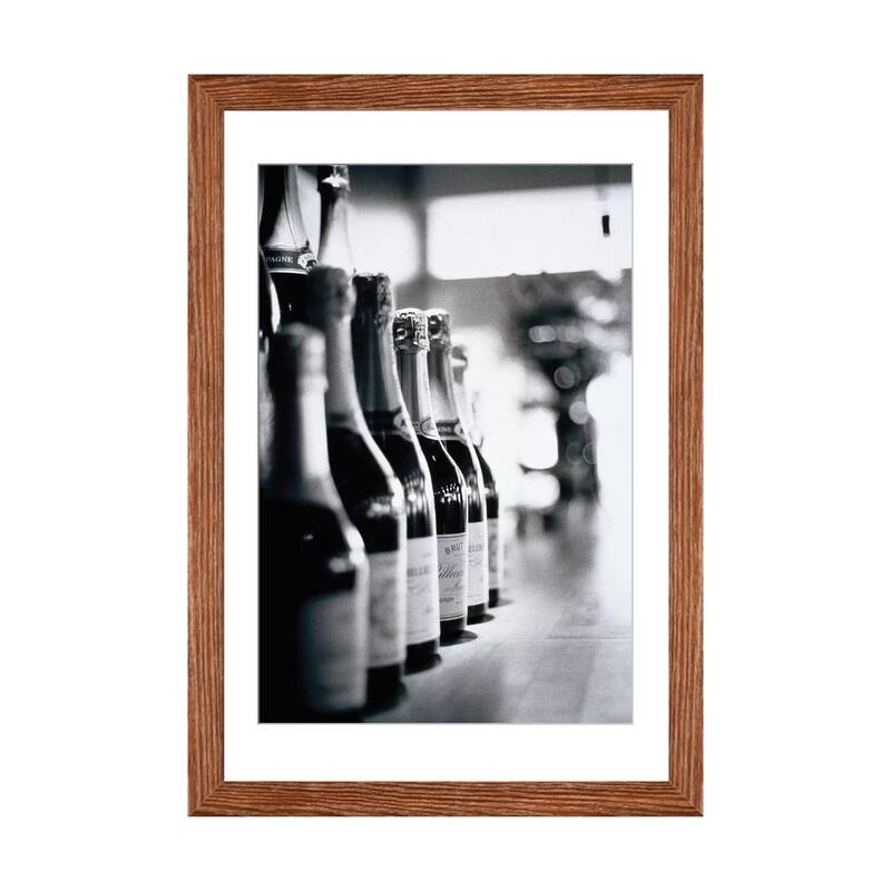 iCanvas "A Row Of Champagne Bottles" by Walter Bibikow - Walnut - 24x16x1