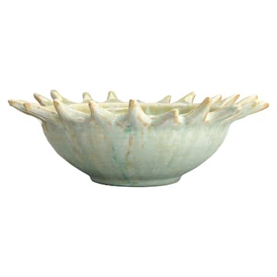 Celadon Stoneware Sunburst Shaped Serving Bowl