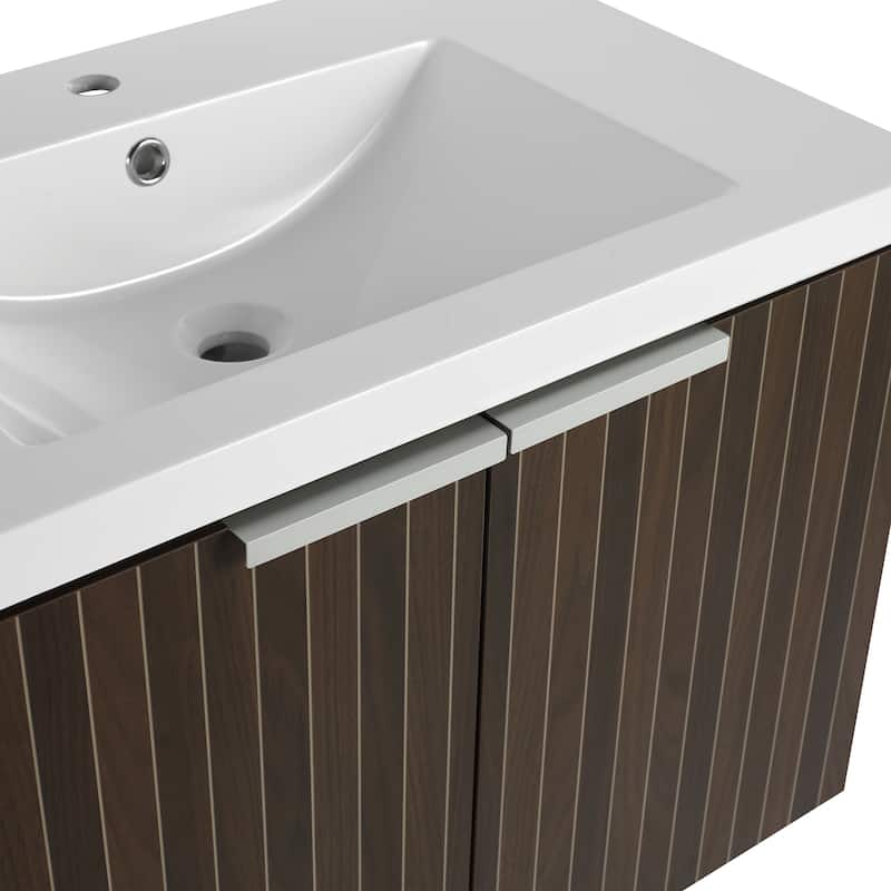 Beingnext 24"/30"/36" Bathroom Vanity with Sink, Floating Bathroom Vanity with 2 Soft Close Doors
