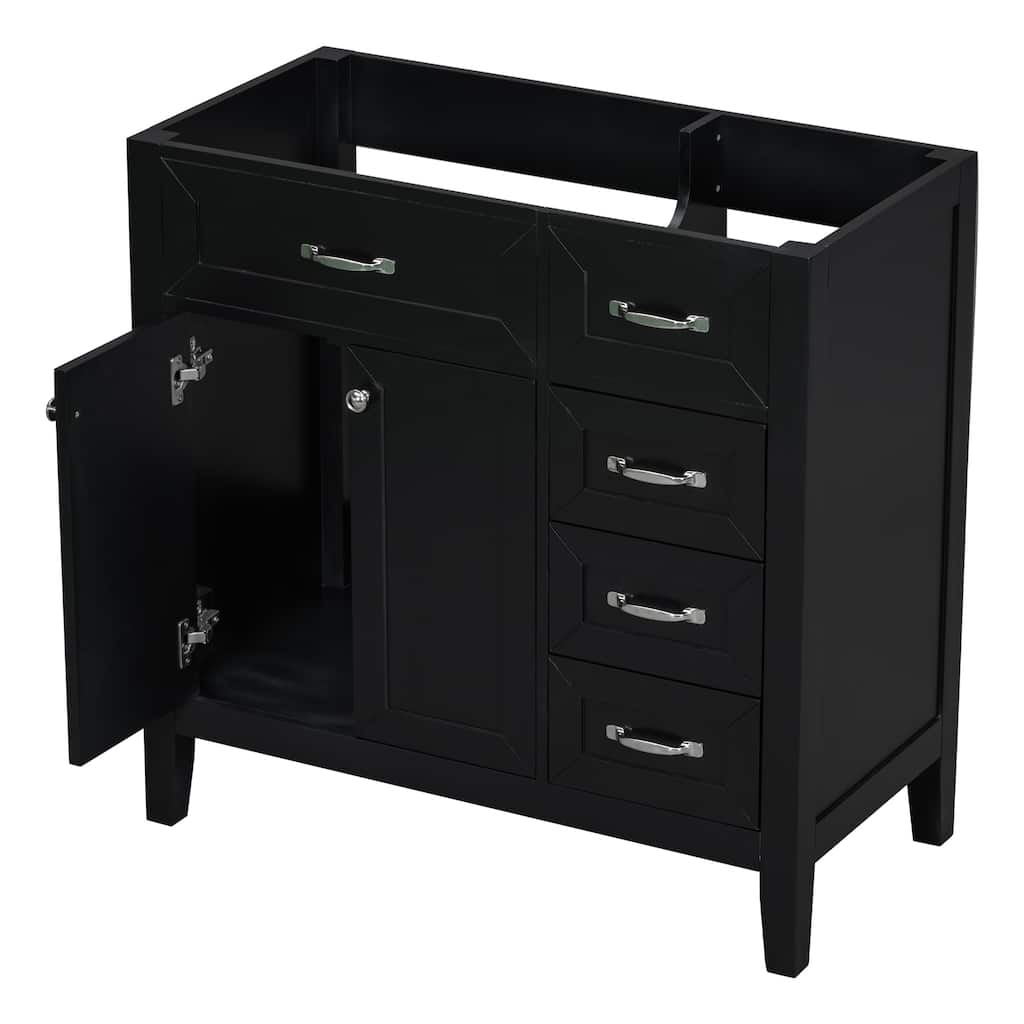 Roomfitters 36" Bathroom Vanity without Sink, Cabinet Base Only, Bathroom Cabinet with Drawers, Solid Frame and MDF Board