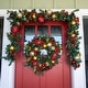 preview thumbnail 6 of 6, 9 ft. Artificial Christmas Garland with Lights - Scarlet Hydrangea - Red